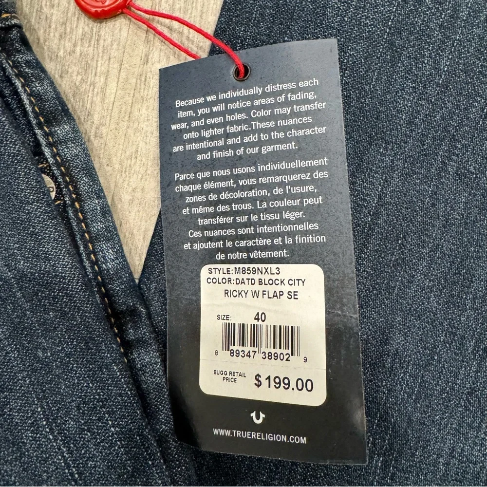 True Religion Ricky Men’s Jean NWT SZ 40 - Picture 6 of 6